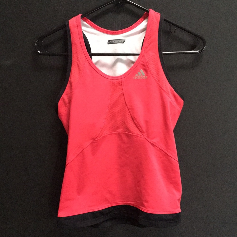 red adidas workout top